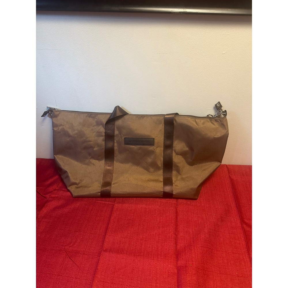 Moroccanoil Bronze Nylon Travel Duffle Bag Turquoise Lining Weekend Gym Tote